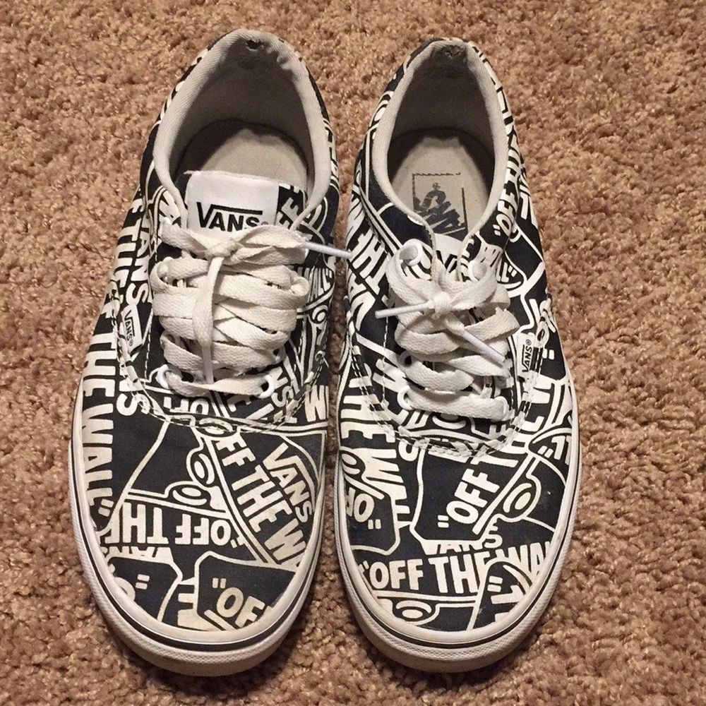 black and white vans men’s size 8.5